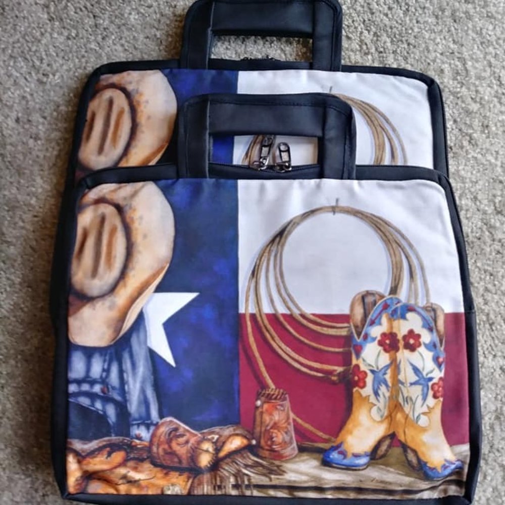 several patterns laptop bags